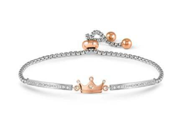 NOMINATION Milleluci Refined Steel & Rose Crown Bracelet 028017-039