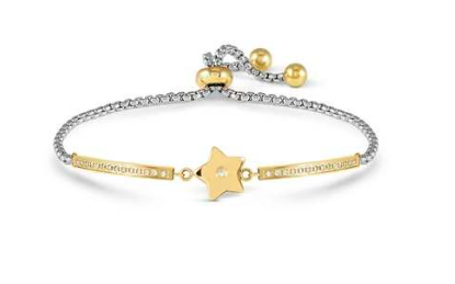 NOMINATION Milleluci Refined Steel & Gold Star Bracelet 028018-023
