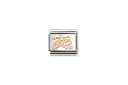 NOMINATION Gold Pink Dance Shoes Charm 030285-76