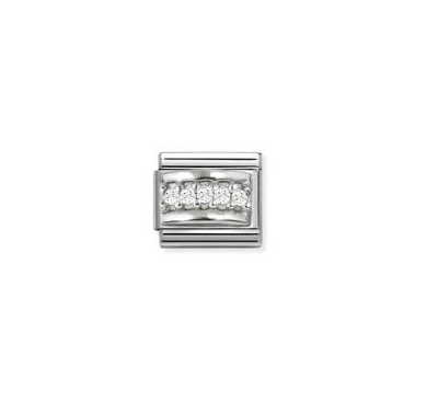 NOMINATION Silver CZ White Track Charm 330304-50