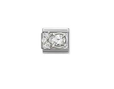 NOMINATION SIlver CZ White Drop Charm 330329/01