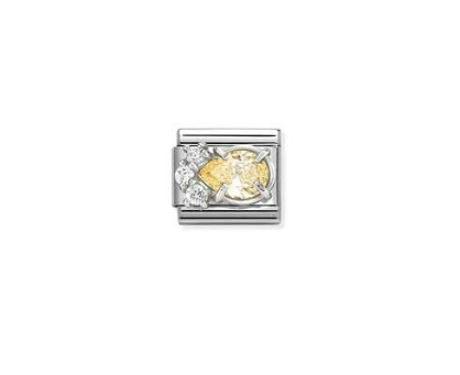 NOMINATION Silver Yellow CZ Drop Charm 330329/07