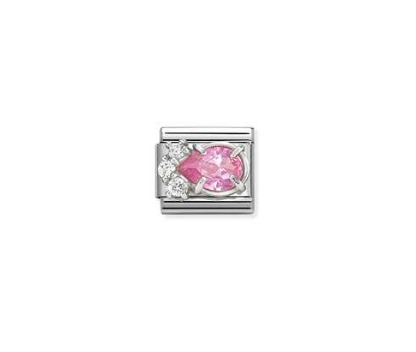 NOMINATION Silver Pink Drop Charm 330329/08