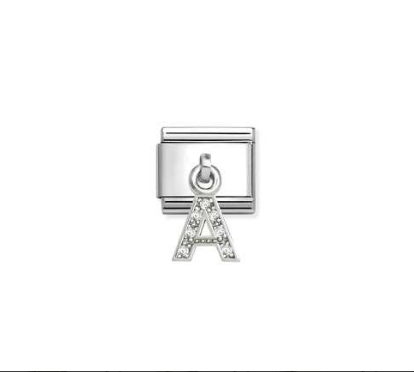NOMINATION Silver CZ Letters A Charm 331818/01