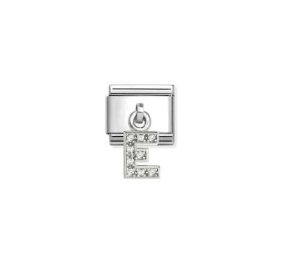 NOMINATION Silver CZ Letter E Charm 331818/05