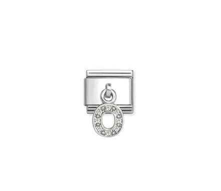 NOMINATION Silver CZ Letter O Charm 331818/15