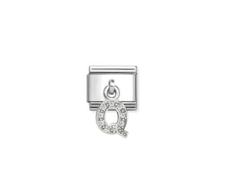 NOMINATION Silver CZ Letter Q Charm 331818/17