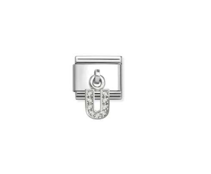NOMINATION Silver CZ Letter U Charm 331818/21