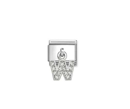 NOMINATION Silver CZ Letter W Charm 331818/23