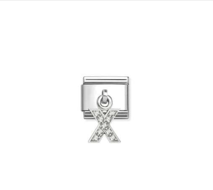 NOMINATION Silver CZ Letter X Charm 331818/24