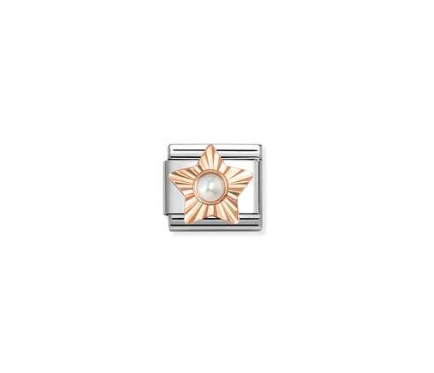 NOMINATION Rose Star with Pearl Charm 430515-13