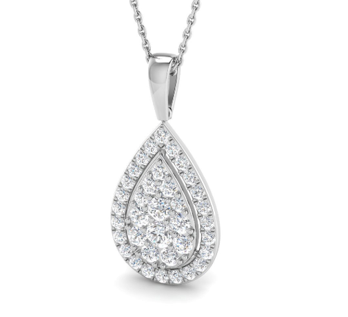 9ct White Gold Lab Grown Diamond Necklace