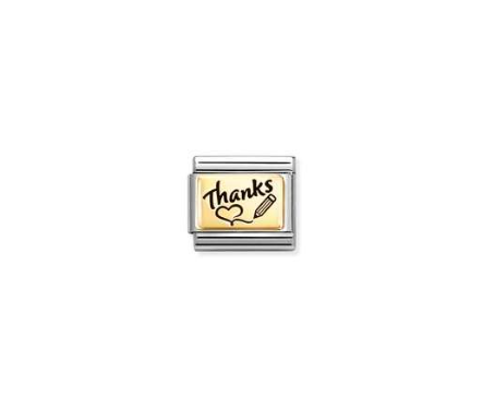 Nomination Gold Thanks Charm 030166-76