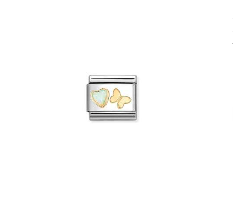 Nomination Gold White Opal Butterfly Charm 030523-11