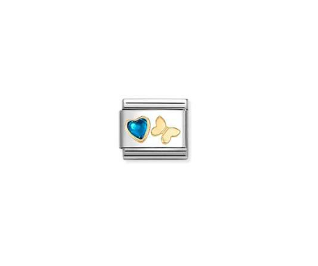 Nomination Gold Butterfly Blue Stone Charm 030613-16