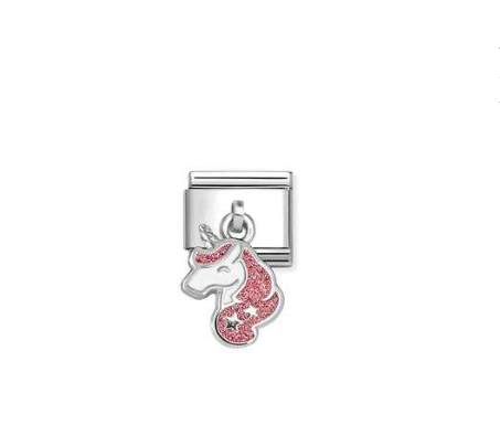 Nomination Pink & White Unicorn Charm 331805-20