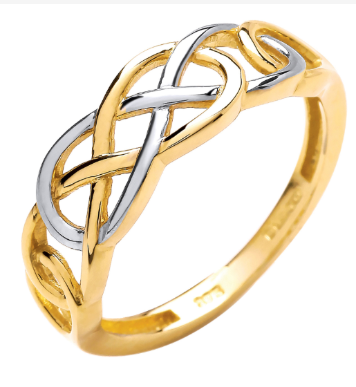 9ct Yellow & White Gold Celtic Ring R0651