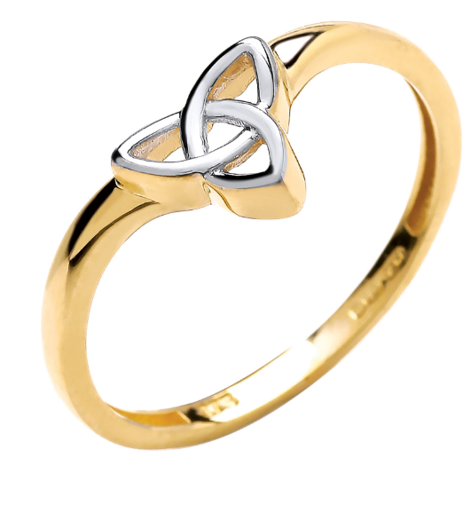 9ct Yellow & White Gold Wishbone Style Celtic Ring R0652