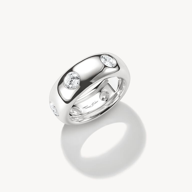 Thomas Sabo Silver Ring with White Zirconia Stones Bold Elegance TR2519-051-14