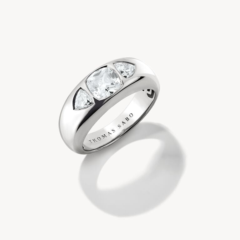 Thomas Sabo Silver Ring with White Zirconia Stones Bold Elegance TR2525-051-14