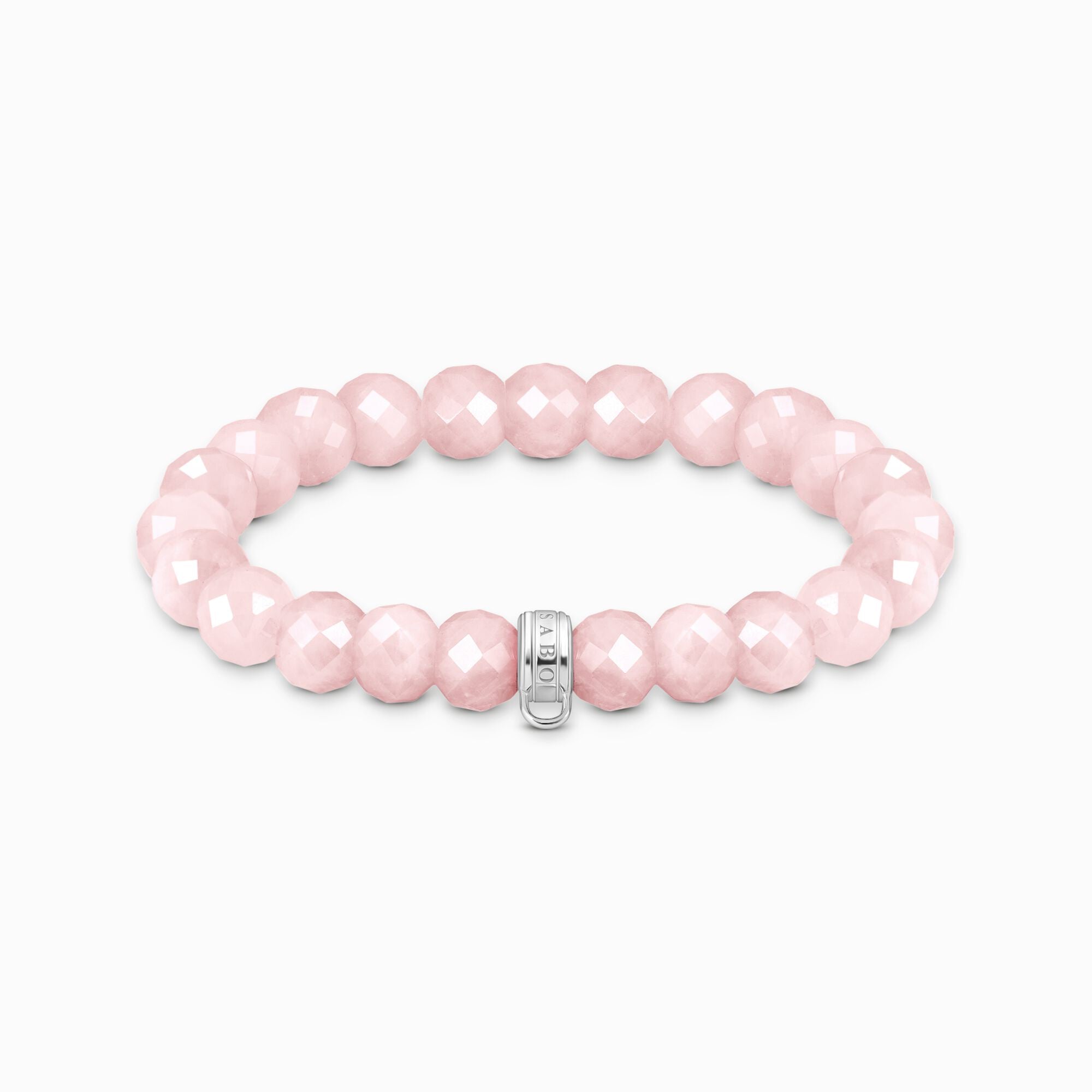 Thomas Sabo Charm Bracelet with oval rose quartz beads X0292-034-9