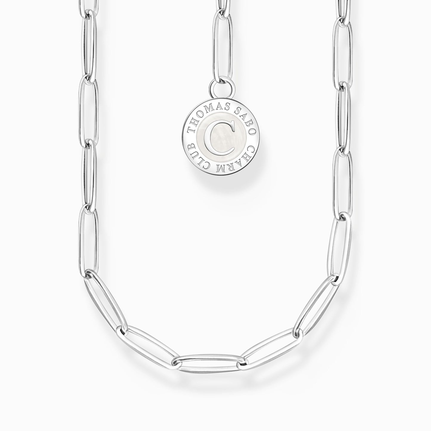 Thomas Sabo Member Charm Necklace with white Charmista disc Silver X2089-007-21-L45