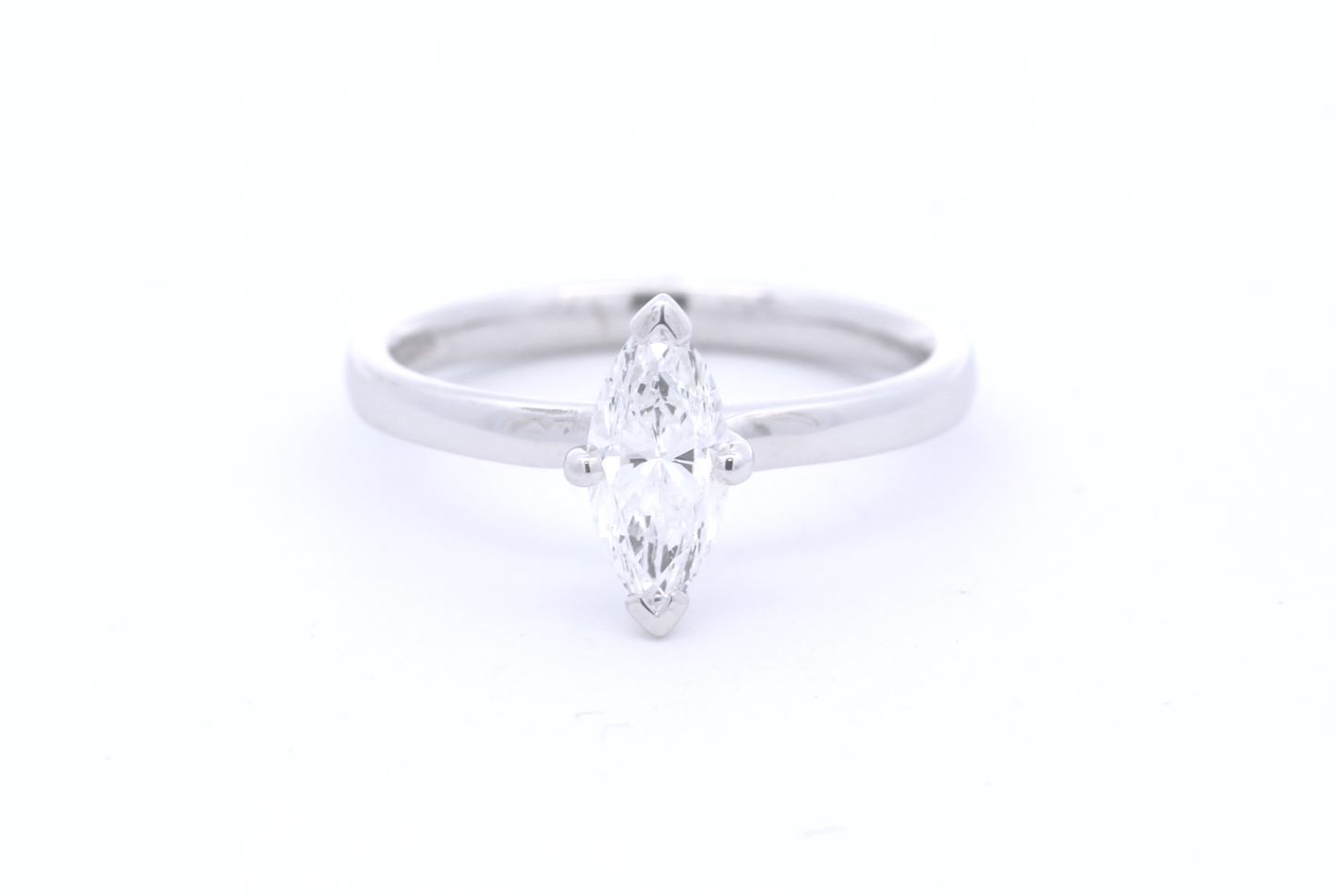 18ct Gold Marquise Cut Diamond Solitaire Ring