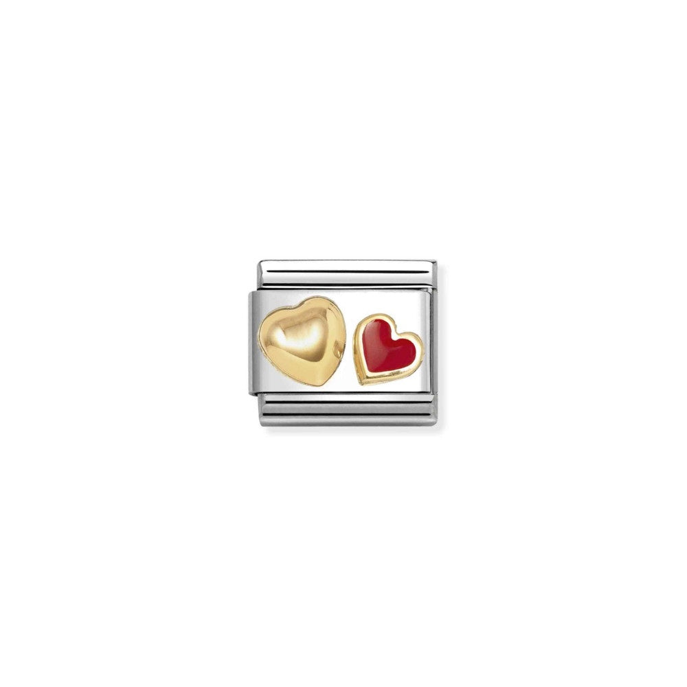 Nomination Love 2 Stainless Steel, Enamel And 18k Gold Red Heart Rounded Heart 030283-32