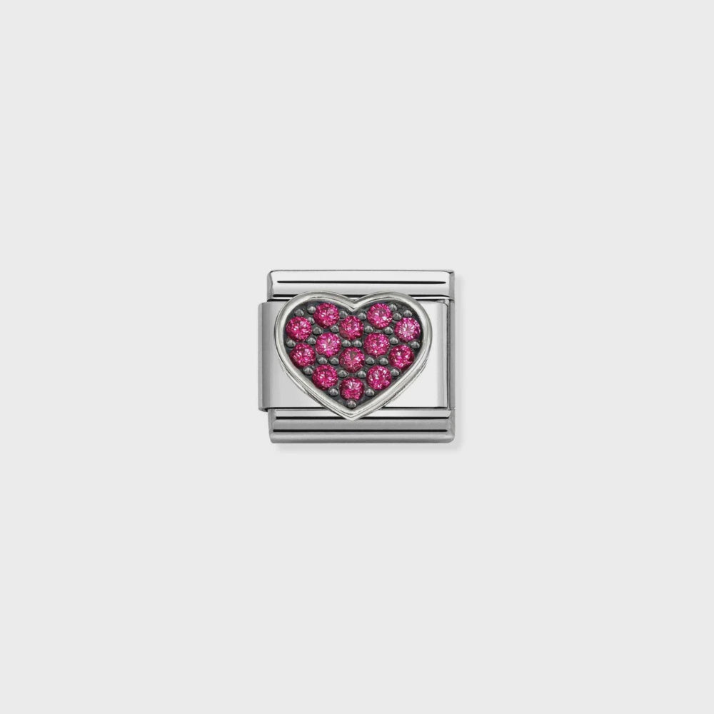 Nomination Steel, Cz And 925 Sterling Silver Rich Red Heart 330322-26