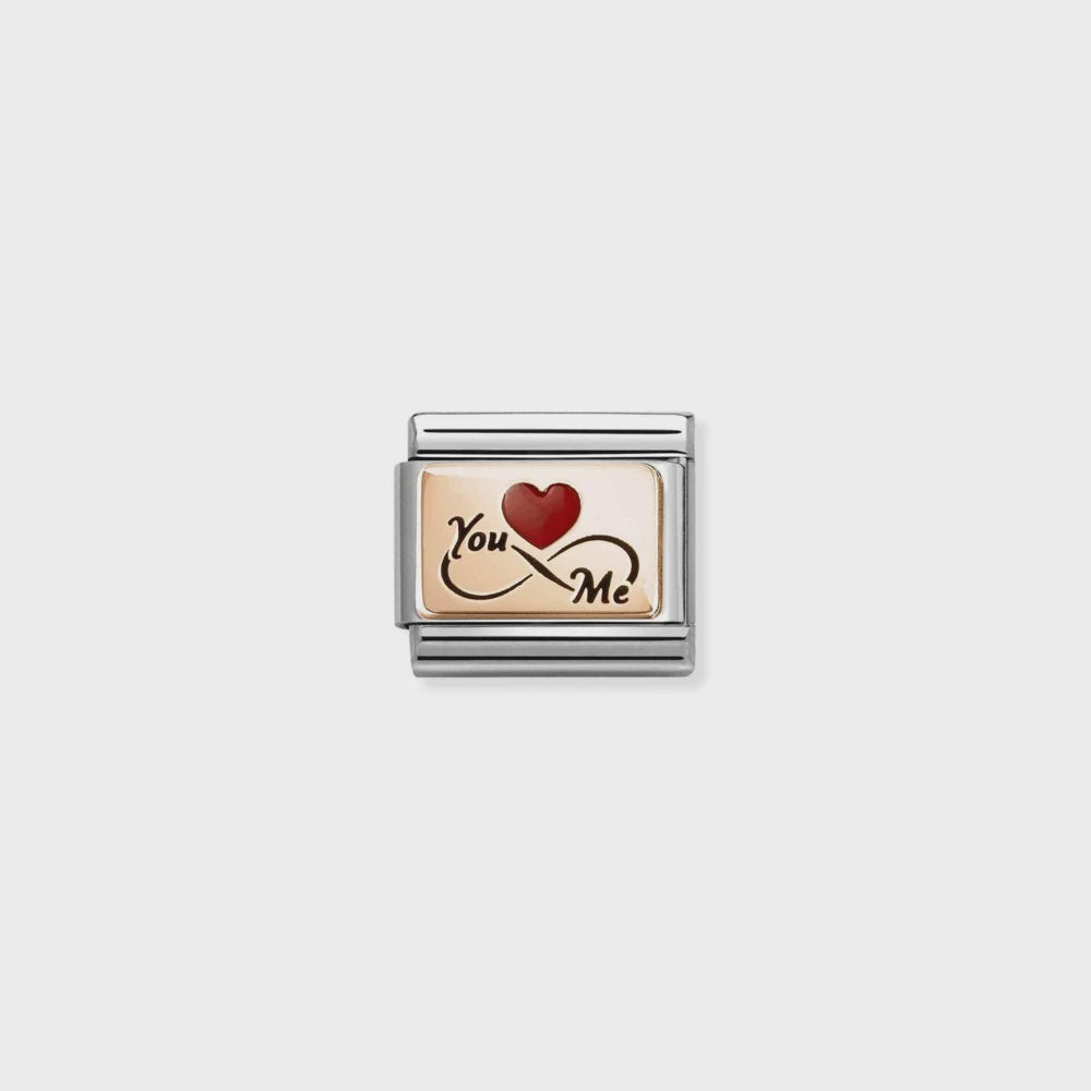 Nomination Steel, Enamel And 9k Gold You Me Red Heart 430204-08