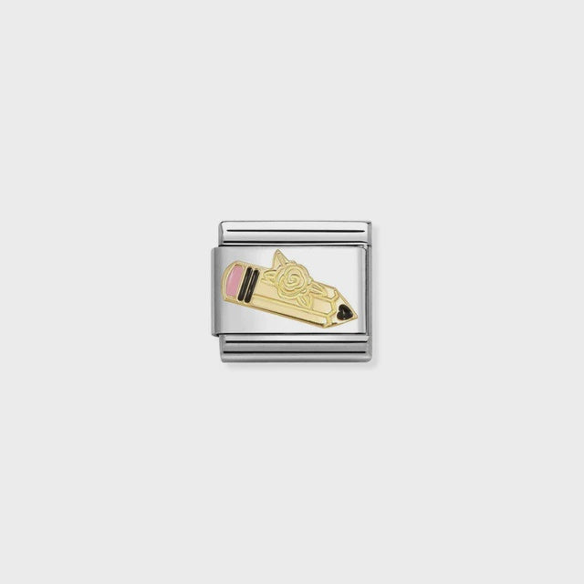 Nomination Steel, Enamel And 18k Gold Pink Pencil 030285-88