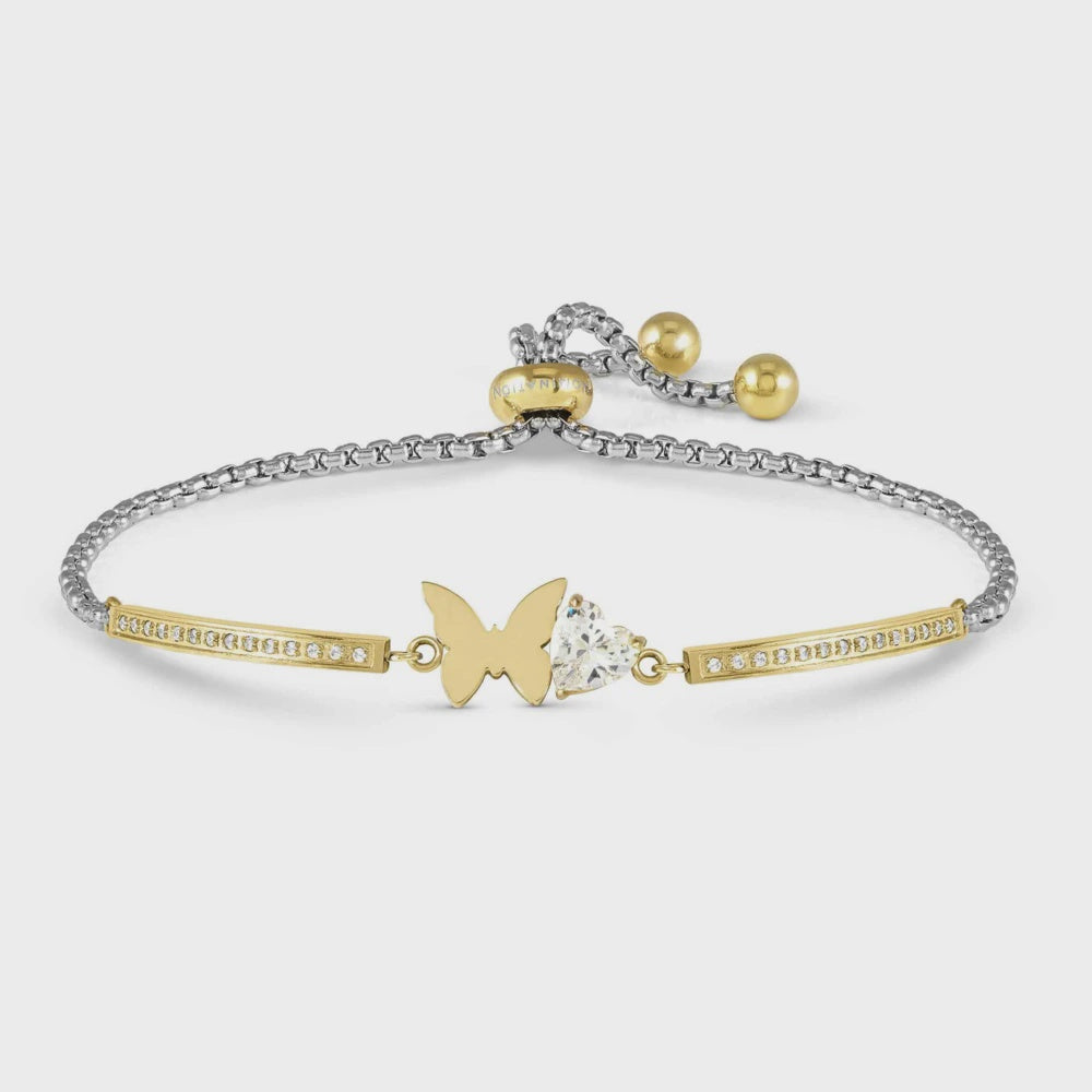 Nomination Milleluci Ed. Refined In Stainless Steel And Cubic Zirconia (rich Gold) Butterfly 028021-010
