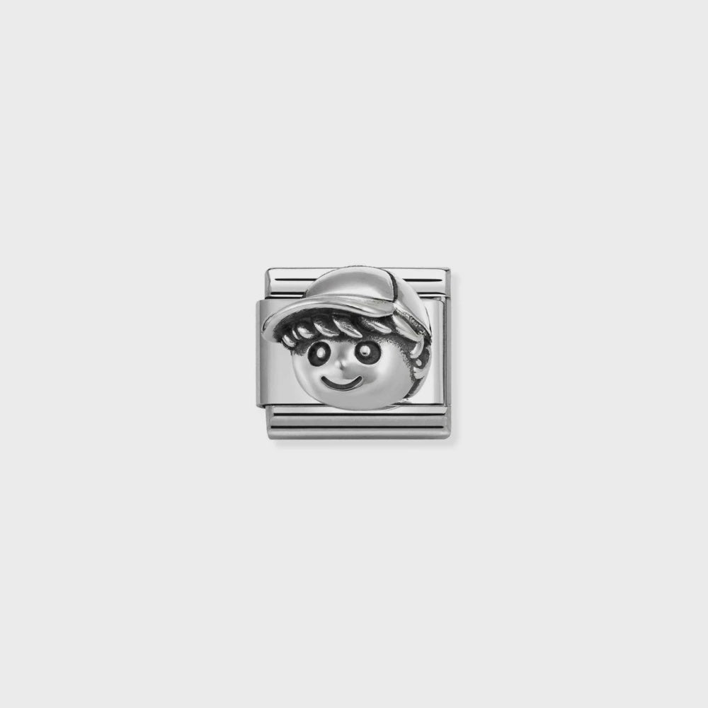 Nomination Oxidized Symbols In Steel And 925 Sterling Sterling Silver Boy 330114-12