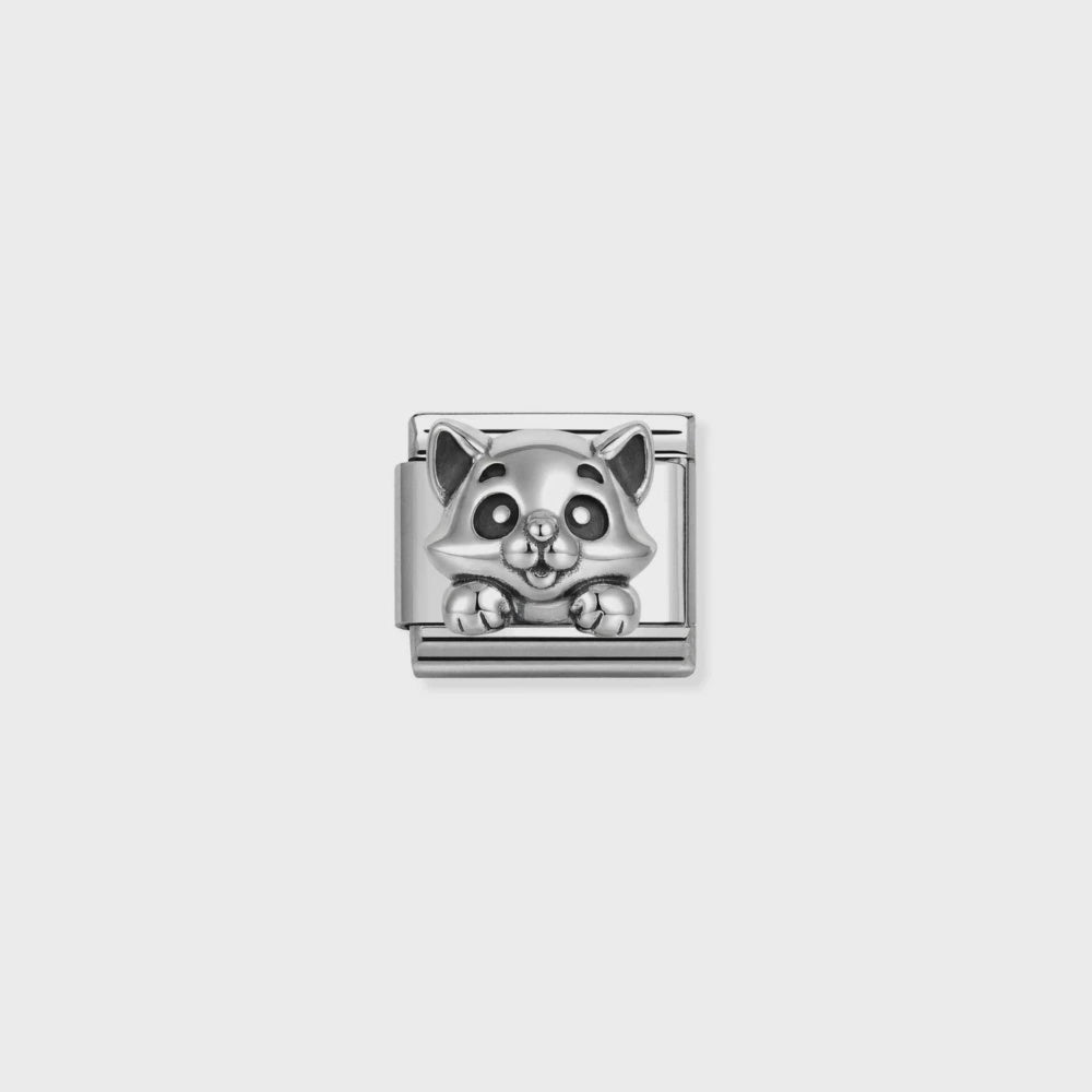Nomination Oxidized Symbols In Steel And 925 Sterling Sterling Silver Cat 330114-18