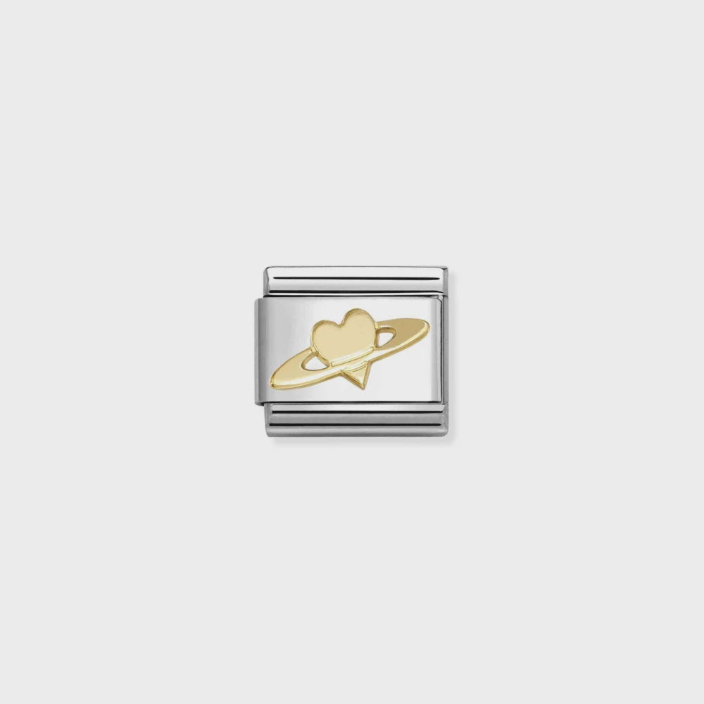 Nomination Steel And 18k Gold Saturn Heart 030149-69