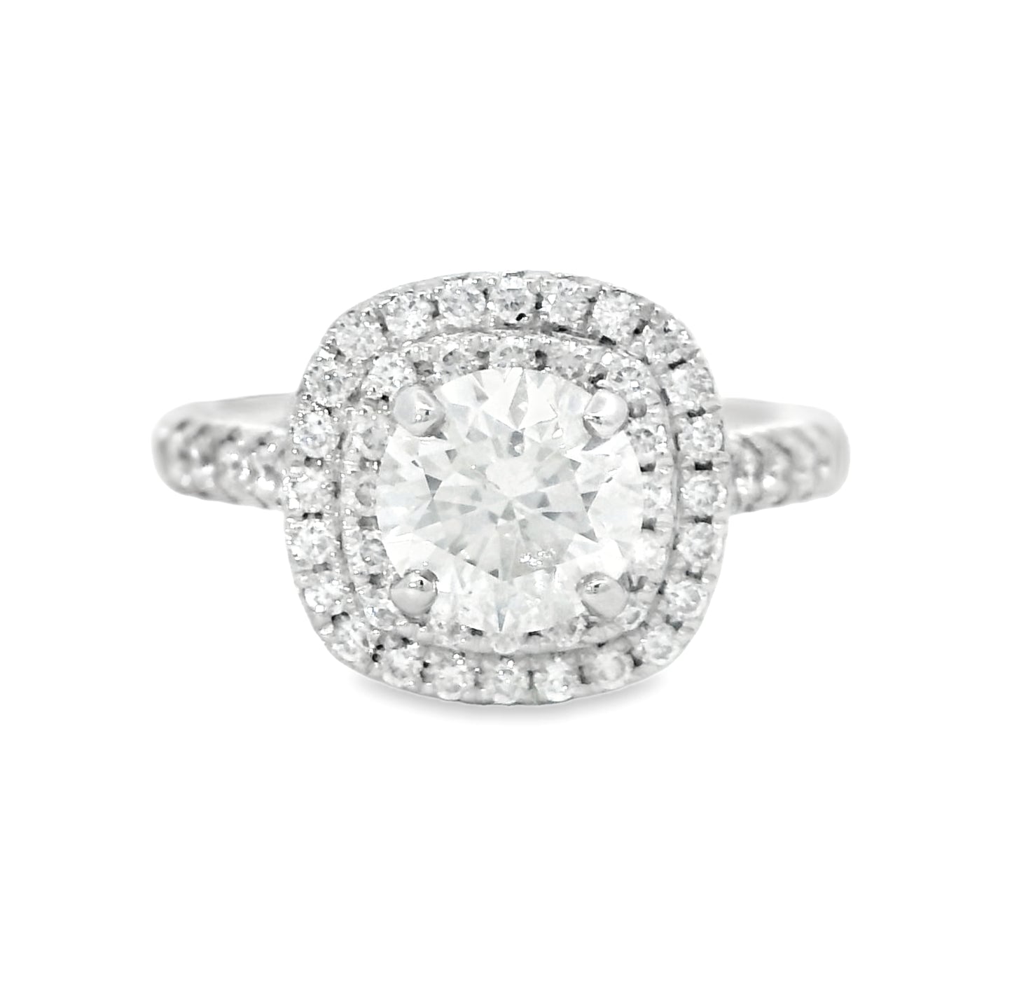 Platinum Diamond Double Halo Cluster Ring - ASM1538