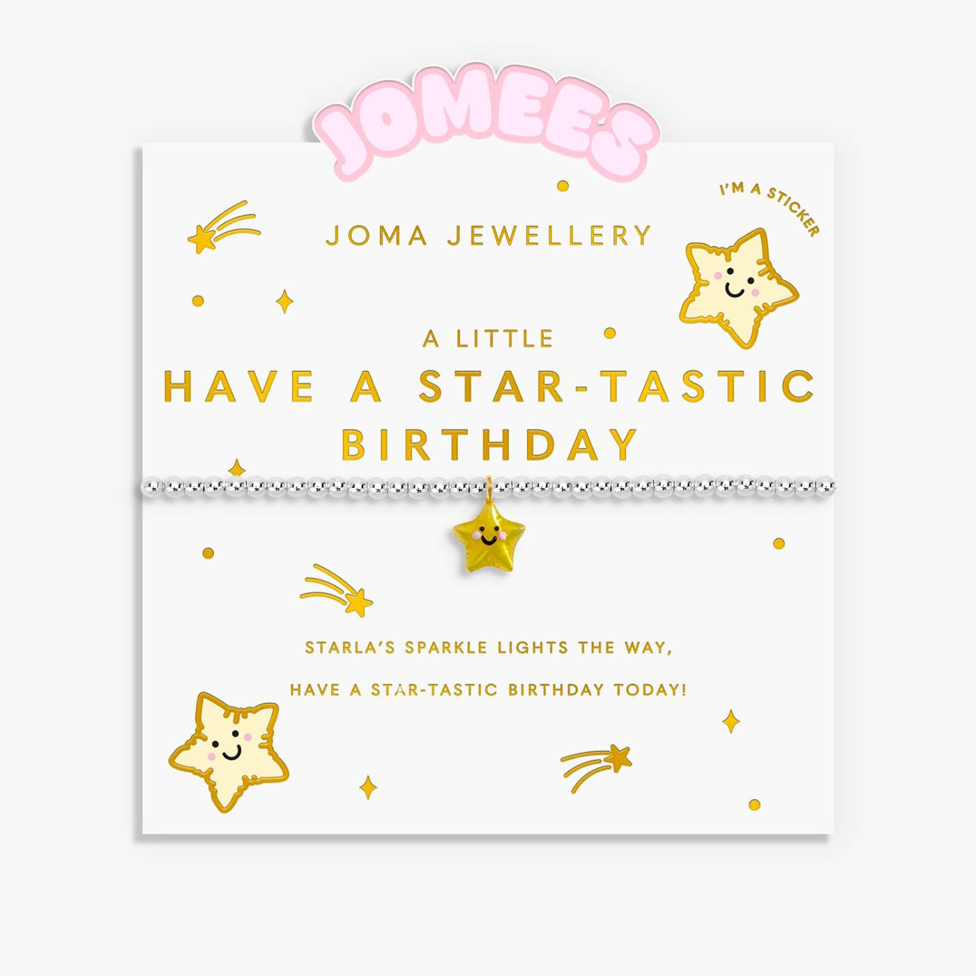 Joma Kids' A Little Jomees 'Have A Star-Tastic Birthday!' Bracelet In Silver and Gold Plating C1024