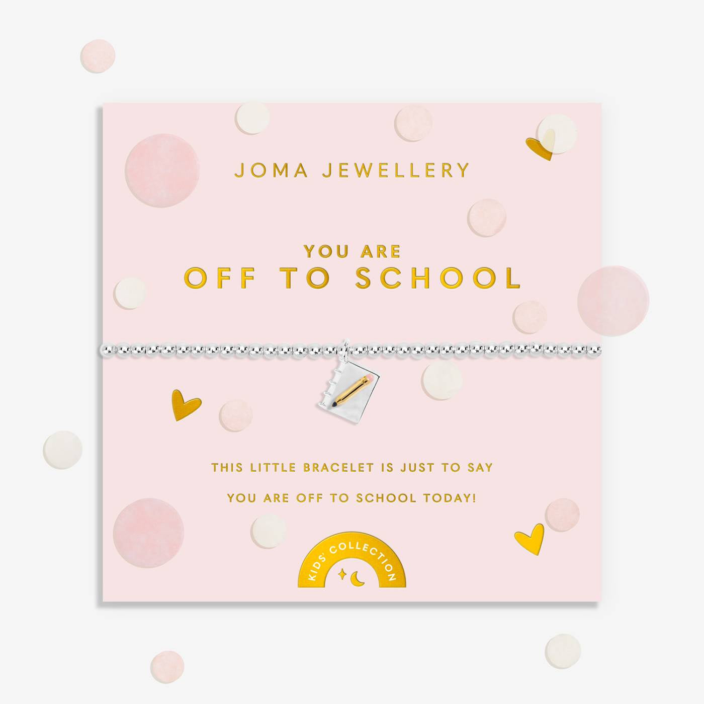 Joma Kids' Confetti A Little 'You Are Off To School' Bracelet In Silver Plating C1062