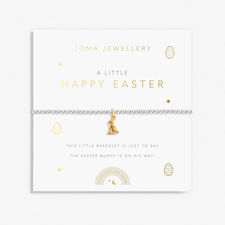 Joma Kids' A Little 'Happy Easter' Bracelet In Silver And Gold Plating C800