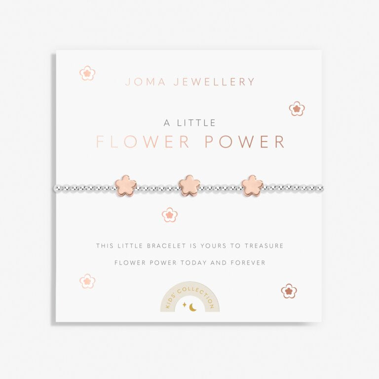 Joma Kids' A Little 'Flower Power' Bracelet In Silver And Rose Gold Plating C808