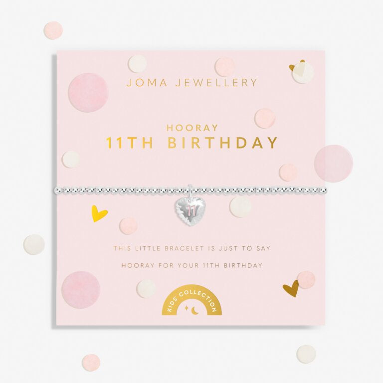 Joma Kids' Confetti A Little '11th Birthday' Bracelet In Silver Plating C837