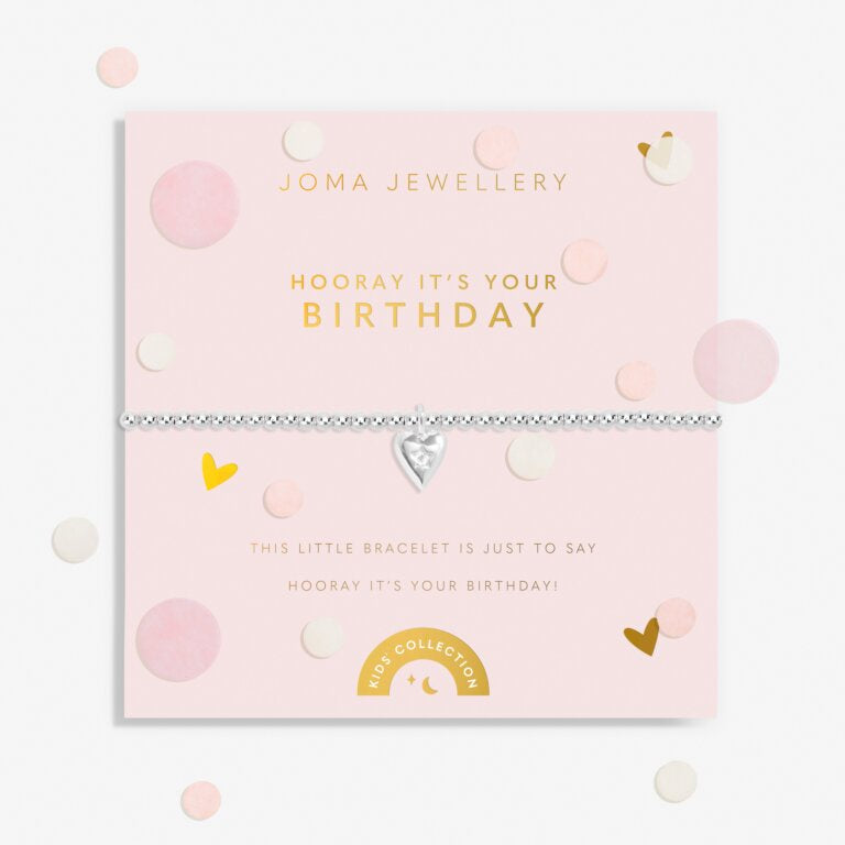 Joma Kids' Confetti A Little 'Hooray It's Your Birthday' Bracelet In Silver Plating C842