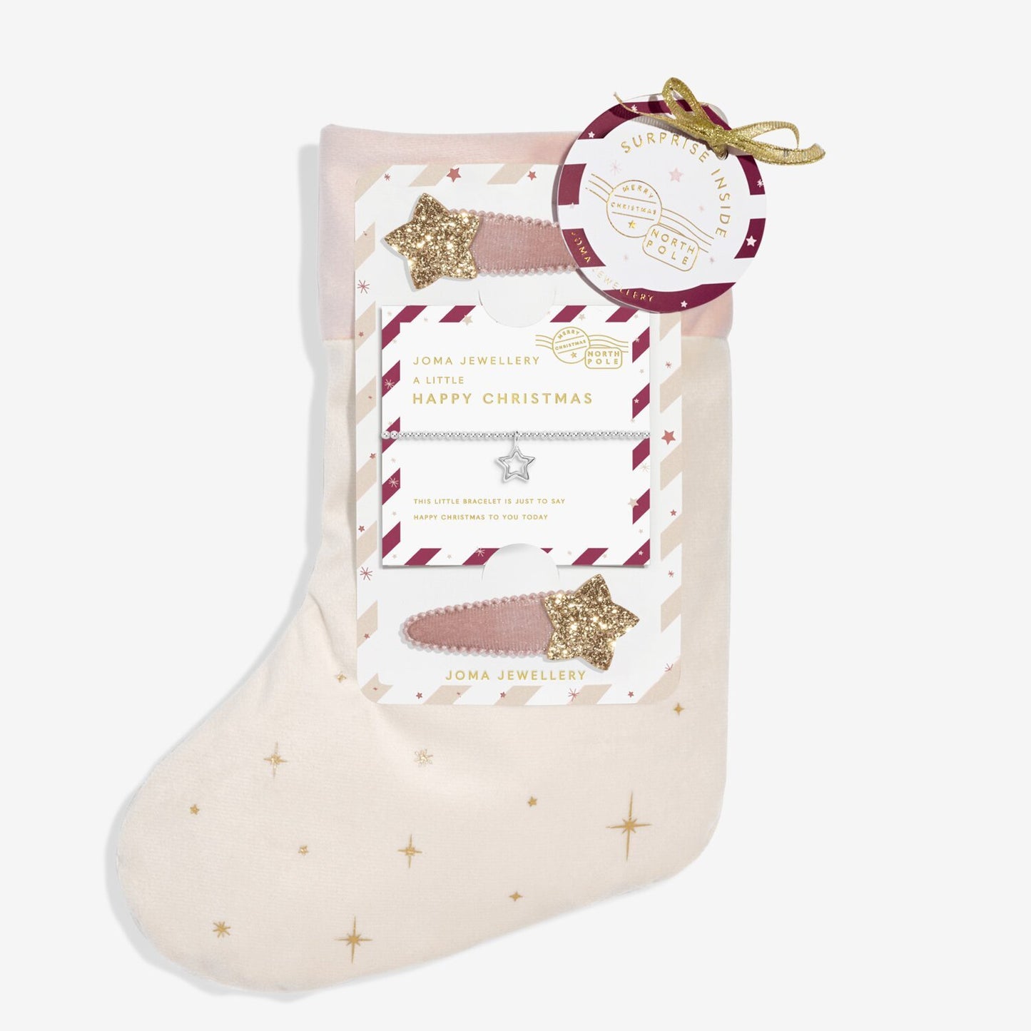 Joma Kids' Stocking A Little 'Happy Christmas' Bracelet And Hair Clips Gift Set C929