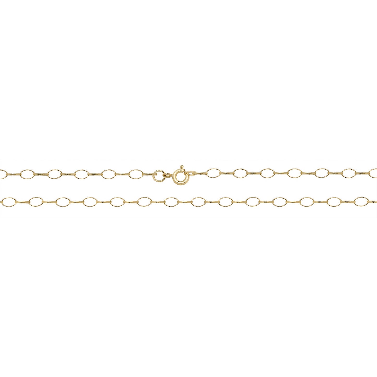 9ct Yellow gold Oval Belcher chain 16" CH104/16
