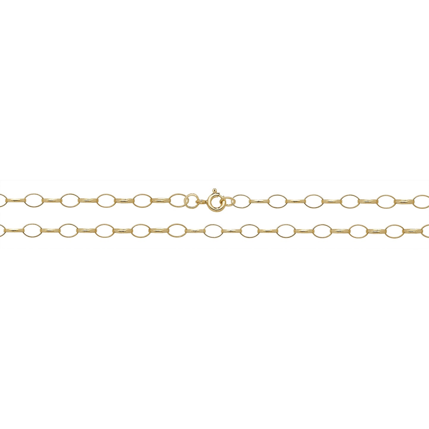 9ct Yellow Gold Oval Belcher Chain 16" CH105/16