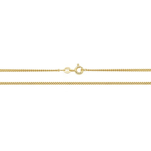 9ct Yellow Gold Close Curb Chain 16" 162/16