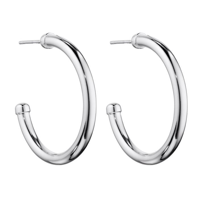 Silver 3/4 Hoop earrings 30mm E6012