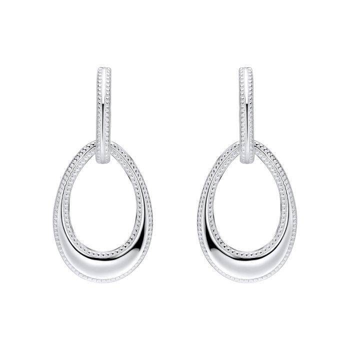 Silver Open Teardrop Earrings E6577