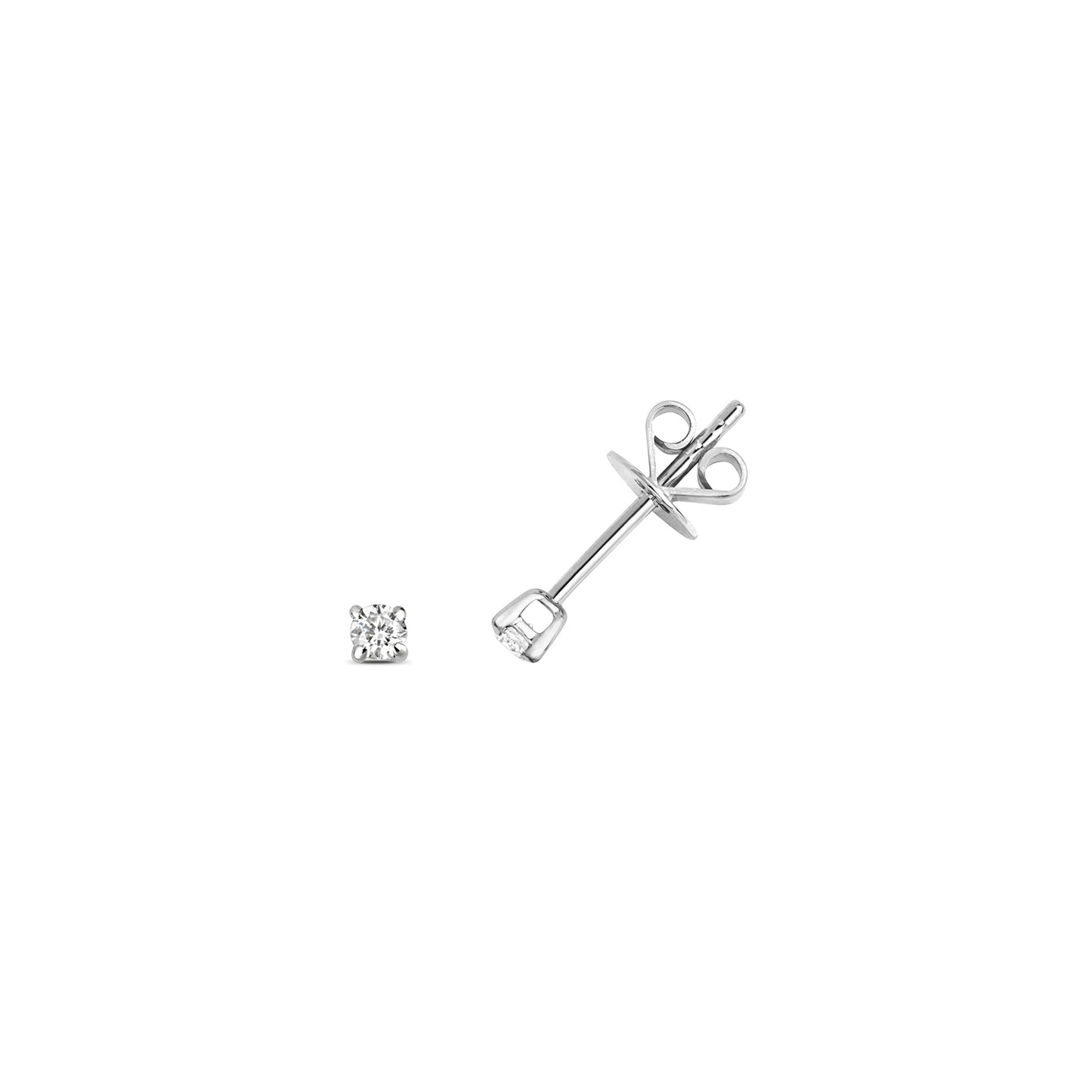 9ct White Gold Diamond Earrings 0.12ct