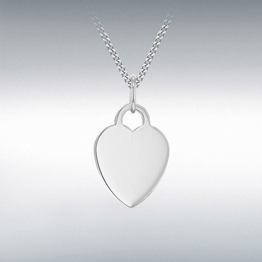 Silver Plain Polished Heart Pendant